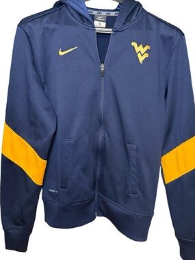 Nike Navy & Gold West Virginia Zip-Up Hoodie